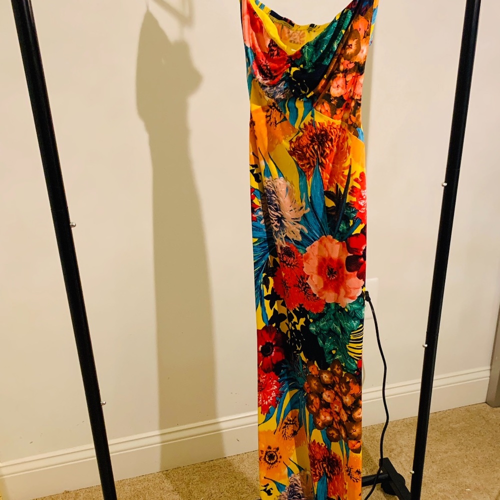 Tropical print strapless maxi dress - Never worn